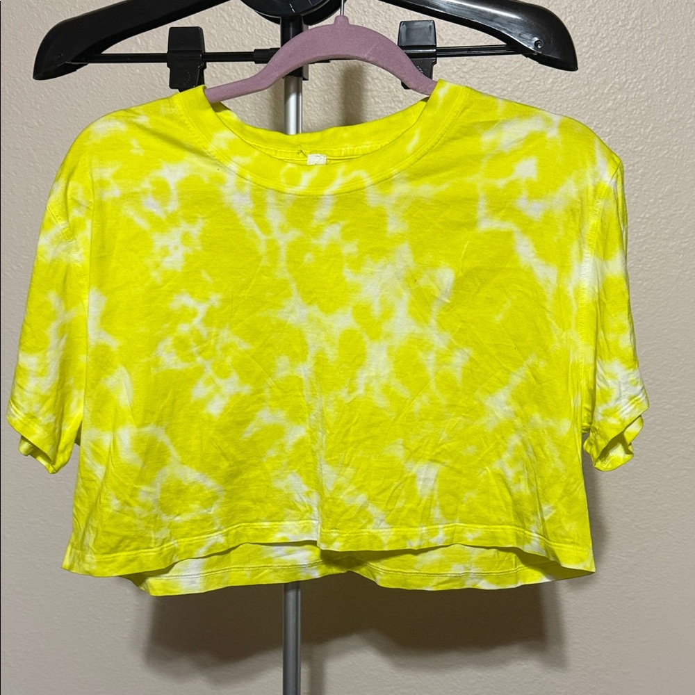 Lululemon Athletica Yellow‎ Tie-Dye Crop Top